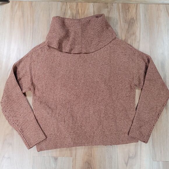 🔹️Anthropologie Yes Lola Rust Colored Cowl Neck Sweater Small - Picture 2 of 10